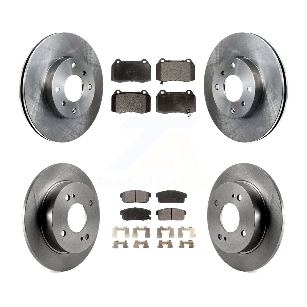 Front Rear Disc Brake Rotors & Semi-Metallic Pad Kit For 2002 Nissan Sentra 2.5