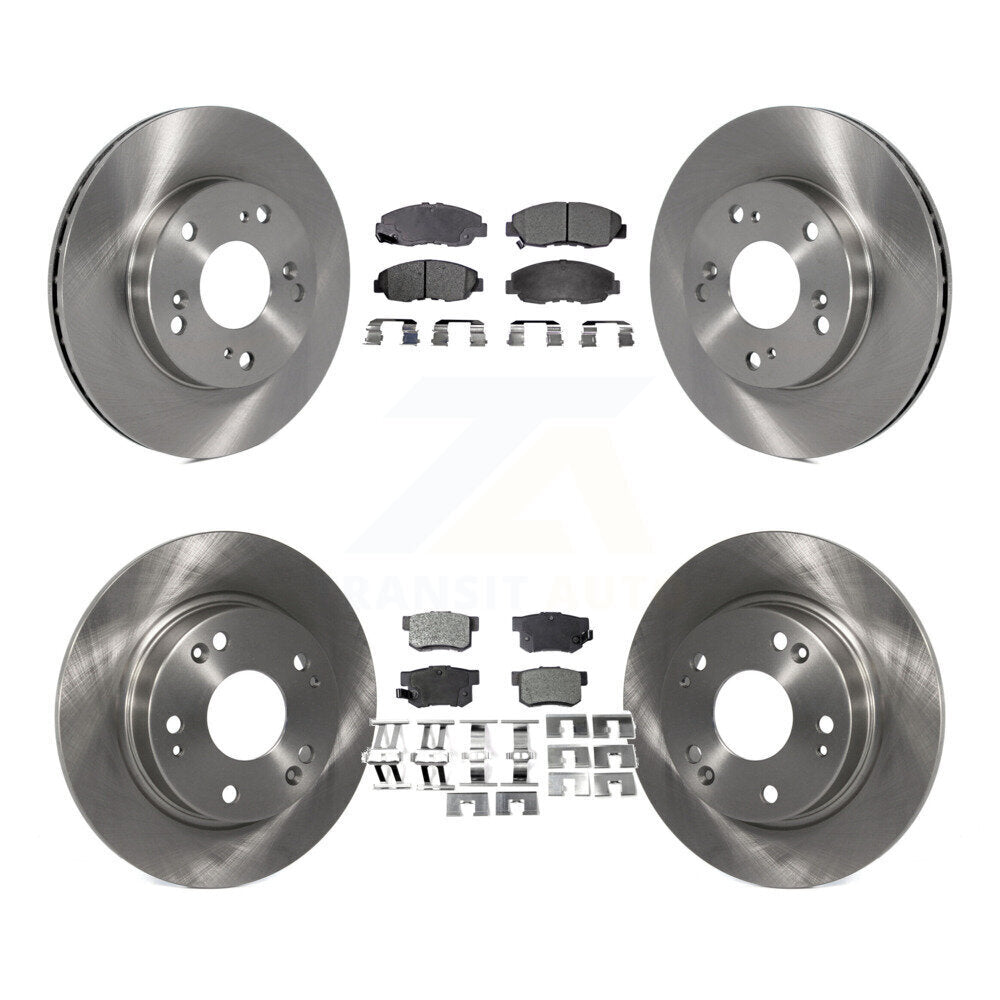Kit de rotors de frein à disque avant et arrière et plaquettes semi-métalliques pour Honda Civic