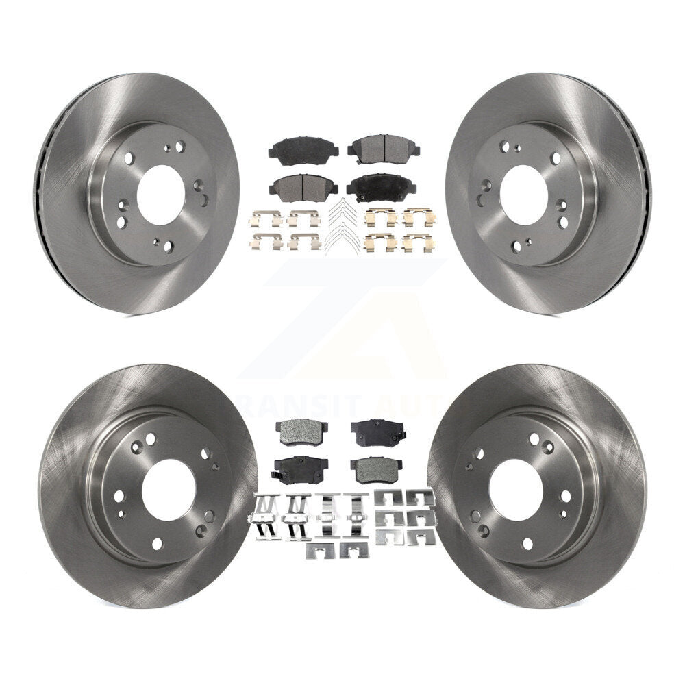 Kit de rotors de frein à disque avant et arrière et plaquettes semi-métalliques pour Honda Civic