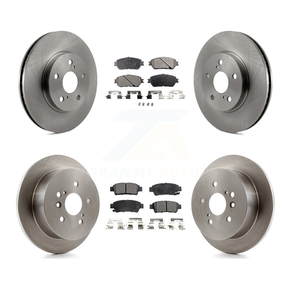 Rotors de frein à disque avant et arrière et kit de plaquettes semi-métalliques pour Toyota Sienn 2004-2010