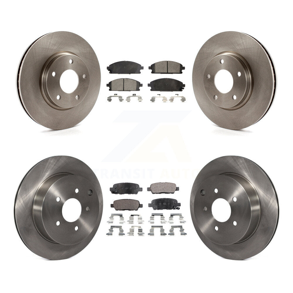 Kit de rotor de frein à disque avant et arrière et plaquettes semi-métalliques pour Nissan Ques 2004-2009