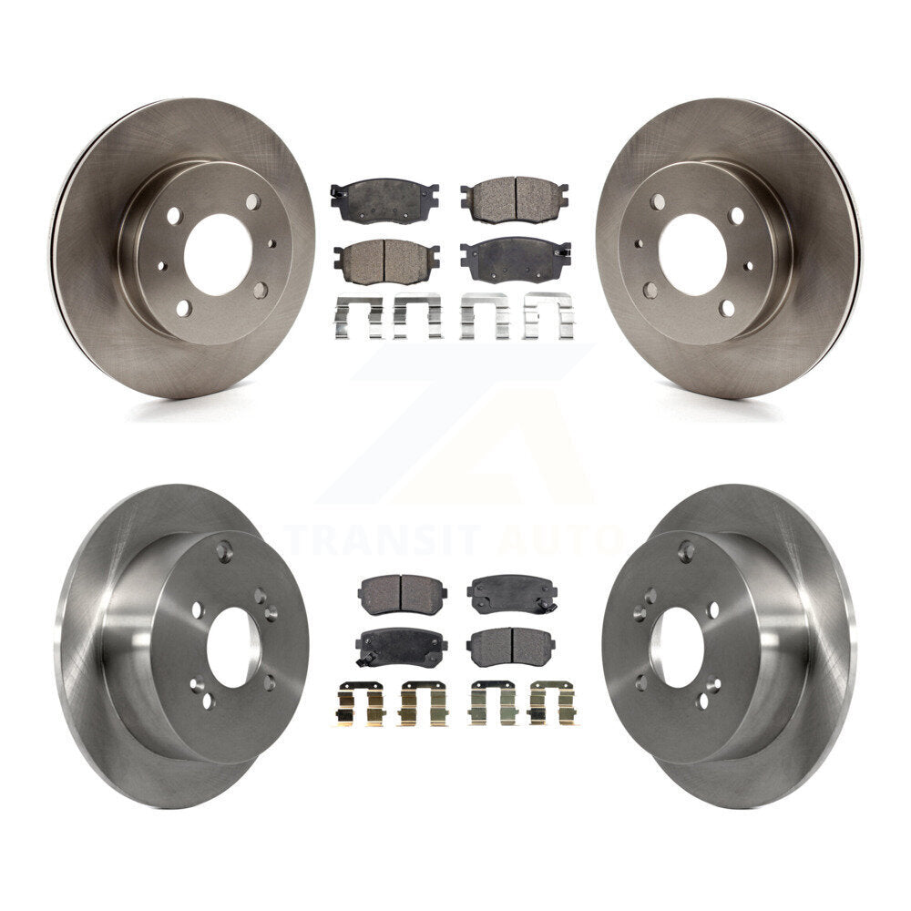 Kit de rotor de frein avant et arrière et plaquettes semi-métalliques pour Hyundai Accent Hatchbac 2006