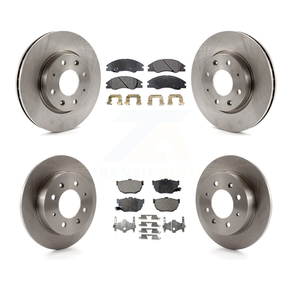 Kit de rotors de frein à disque avant et arrière et plaquettes semi-métalliques pour Kia Spectra Spectra