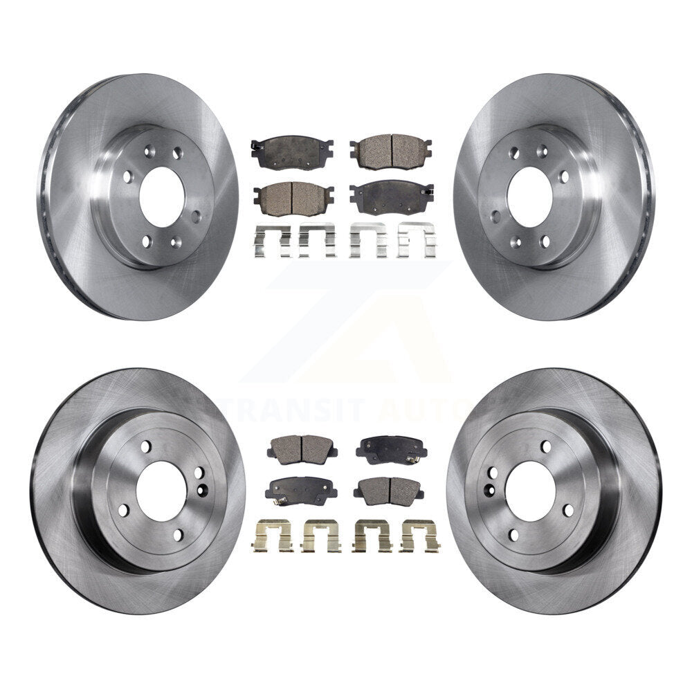 Kit de disques de frein à disque avant et arrière et plaquettes semi-métalliques pour Hyundai Accent 2011