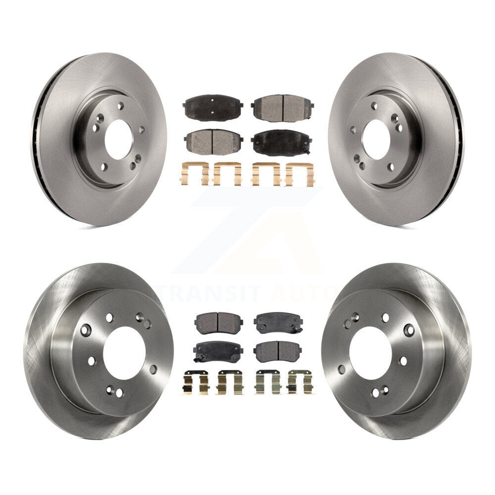 Kit de rotors de frein à disque avant et arrière et plaquettes semi-métalliques pour Kia Forte Koup Forte