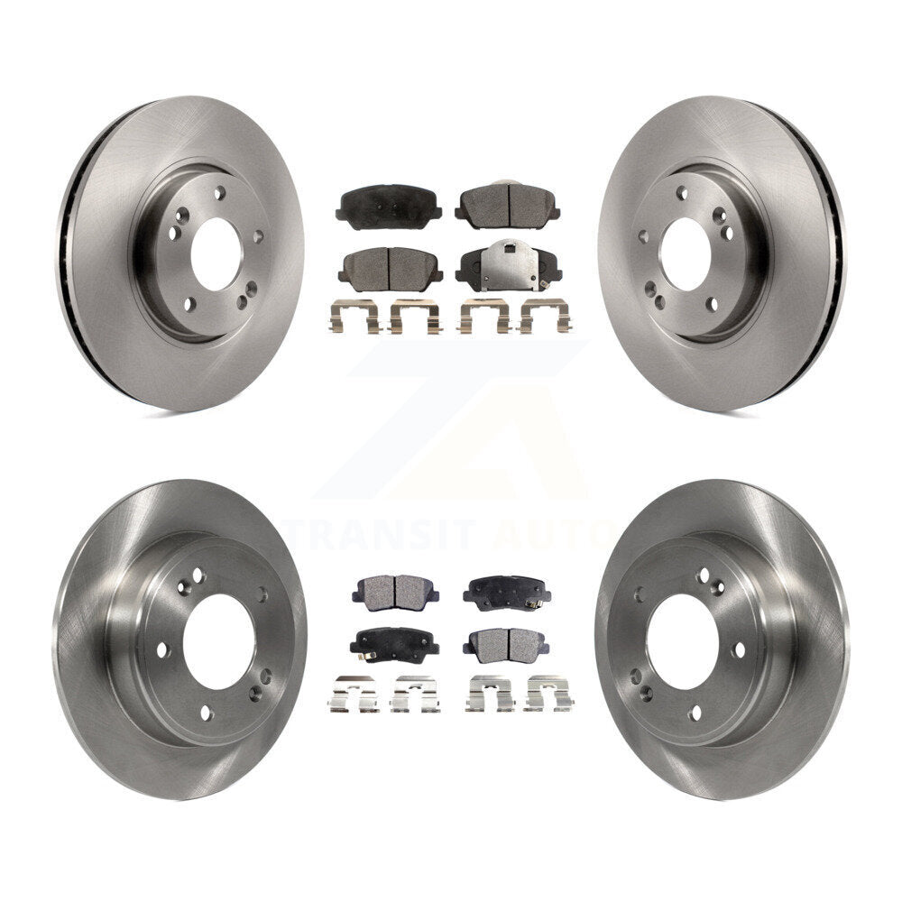Rotors de frein à disque avant et arrière et Kit de plaquettes semi-métalliques pour Kia Forte Forte5 Kou
