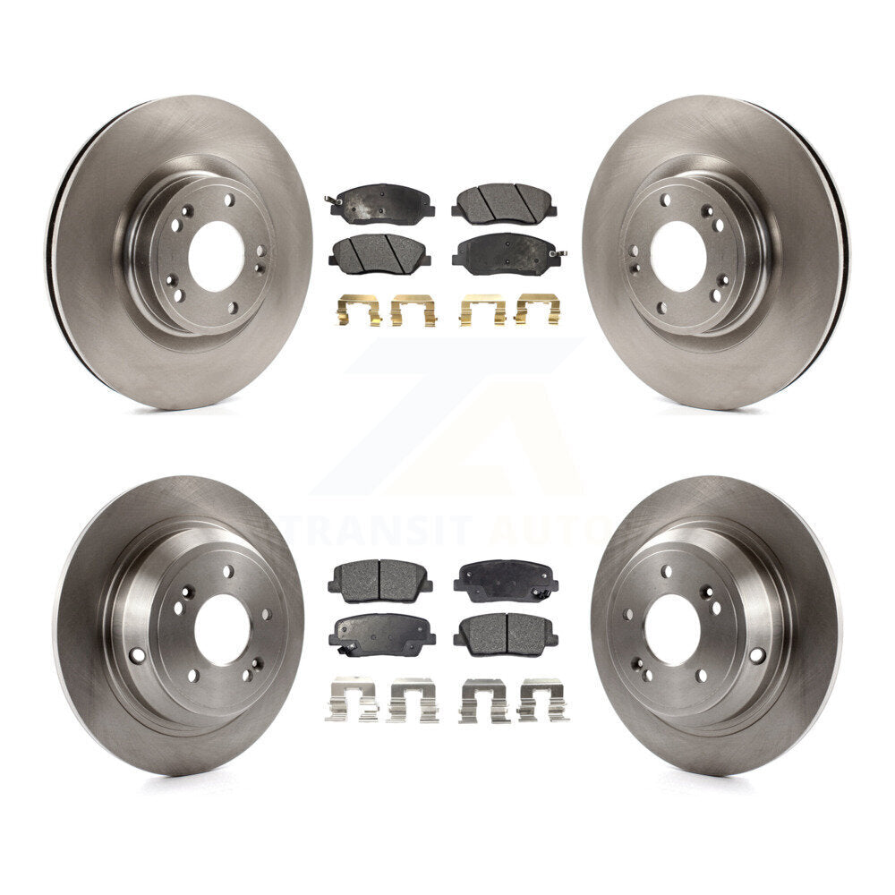 Kit de rotors de frein à disque avant et arrière et plaquettes semi-métalliques pour Hyundai Genesis 3.8