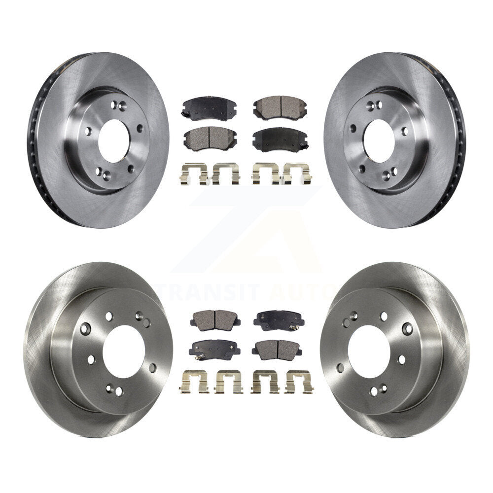 Rotors de frein à disque avant et arrière et kit de plaquettes semi-métalliques pour Kia Soul 2.0 2010-2011