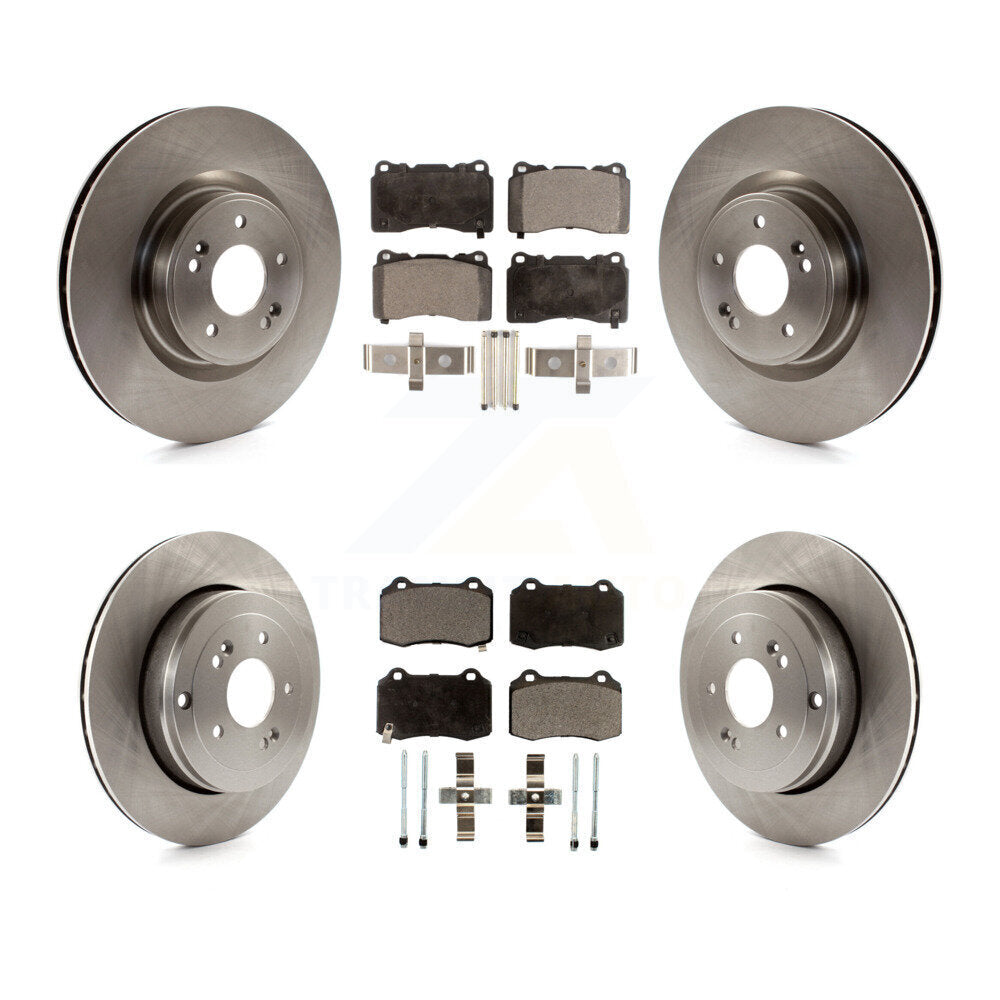 Rotors de frein à disque avant et arrière et Kit de plaquettes semi-métalliques pour Hyundai Genesis Coup