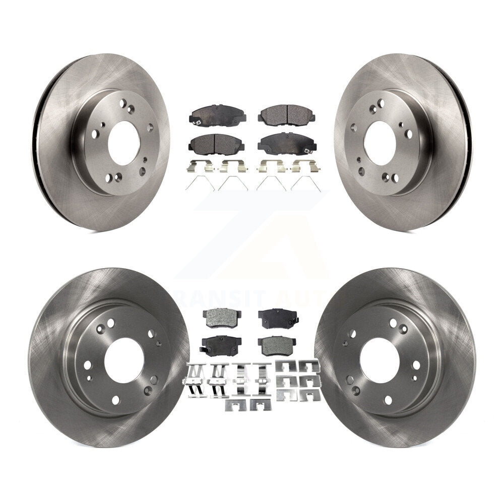 Kit de rotors de frein à disque avant et arrière et plaquettes semi-métalliques pour Honda Civic
