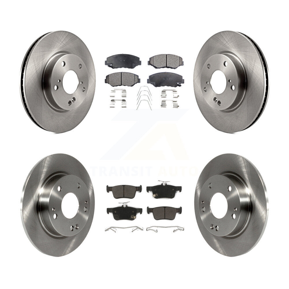 Kit de rotors de frein à disque avant et arrière et plaquettes semi-métalliques pour Honda Civic