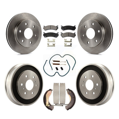 Kit de tambour à plaquettes semi-métalliques pour rotors de frein avant et arrière (7 pièces) pour Chevrolet Silverad