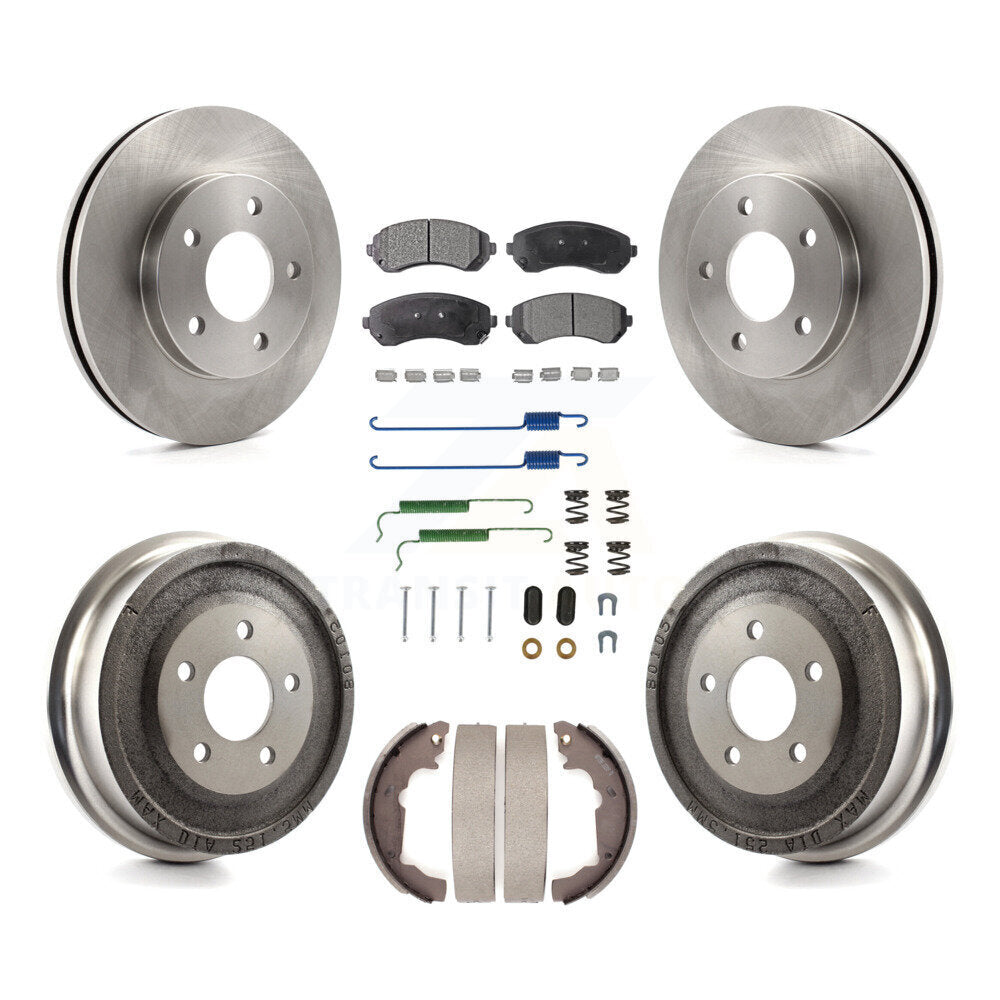 Rotor de frein à disque avant et arrière, Kit de plaquettes et de tambour semi-métalliques (7 pièces) pour Pontiac Azte