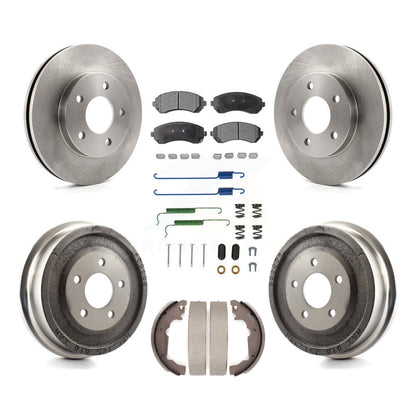Rotor de frein à disque avant et arrière, Kit de plaquettes et de tambour semi-métalliques (7 pièces) pour Pontiac Azte