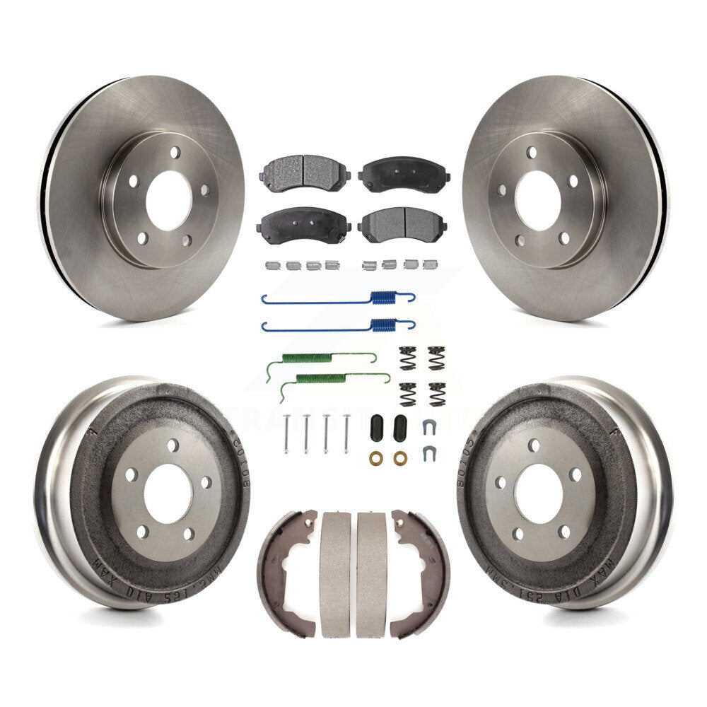Rotor de frein à disque avant et arrière, Kit de plaquettes et de tambour semi-métalliques (7 pièces) pour Pontiac Azte