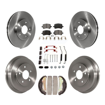 Rotor de frein à disque avant et arrière, Kit de plaquettes et de tambour semi-métalliques (7 pièces) pour Chevrolet HH