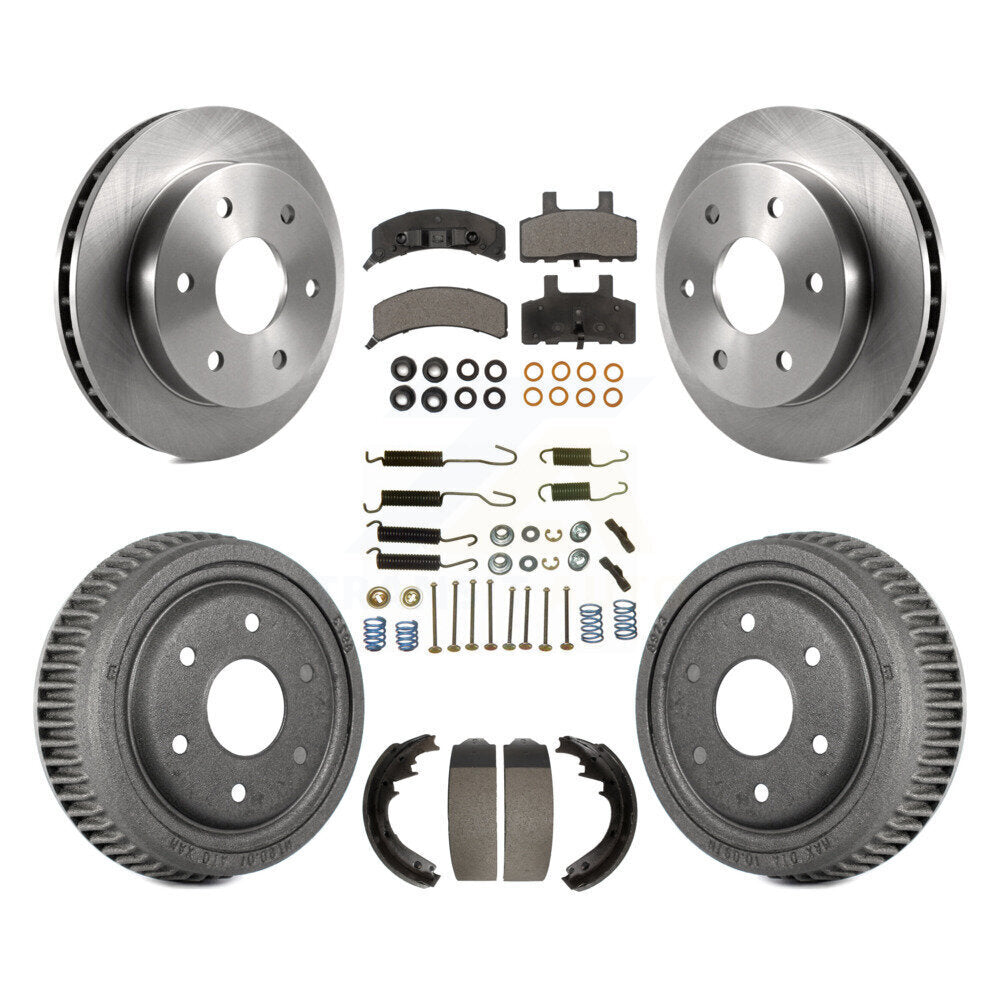 Rotors de frein à disque avant et arrière, plaquettes semi-métalliques et Kit de tambour (7 pièces) pour GMC Yuko