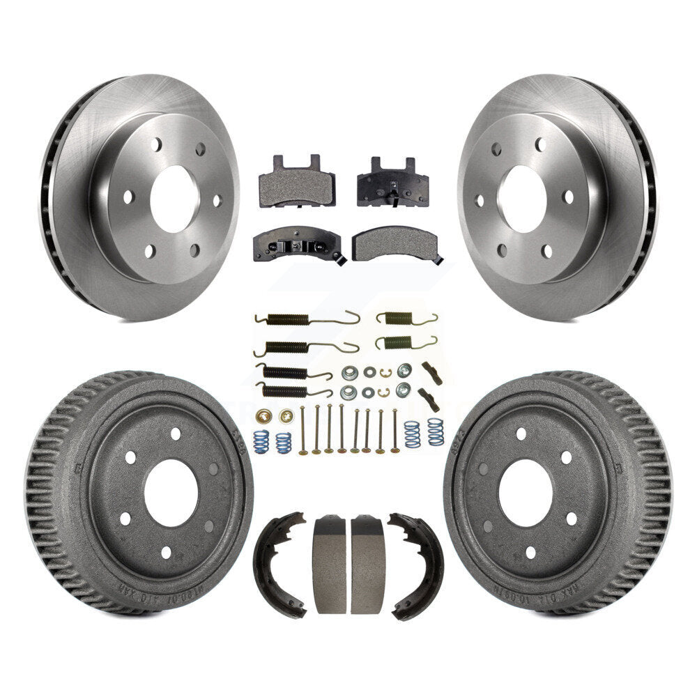 Rotors de frein à disque avant et arrière, plaquettes semi-métalliques et Kit de tambour (7 pièces) pour GMC Yuko