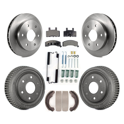Rotors de frein à disque avant et arrière, plaquettes semi-métalliques et Kit de tambour (7 pièces) pour GMC Yuko