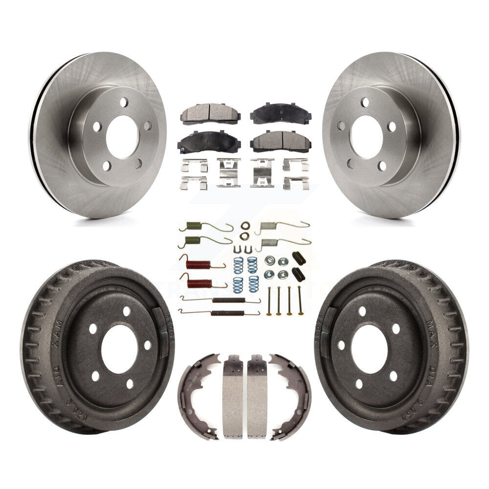 Rotors de frein avant et arrière, Kit de plaquettes et tambour semi-métalliques (7 pièces) pour Ford Ranger Mazd