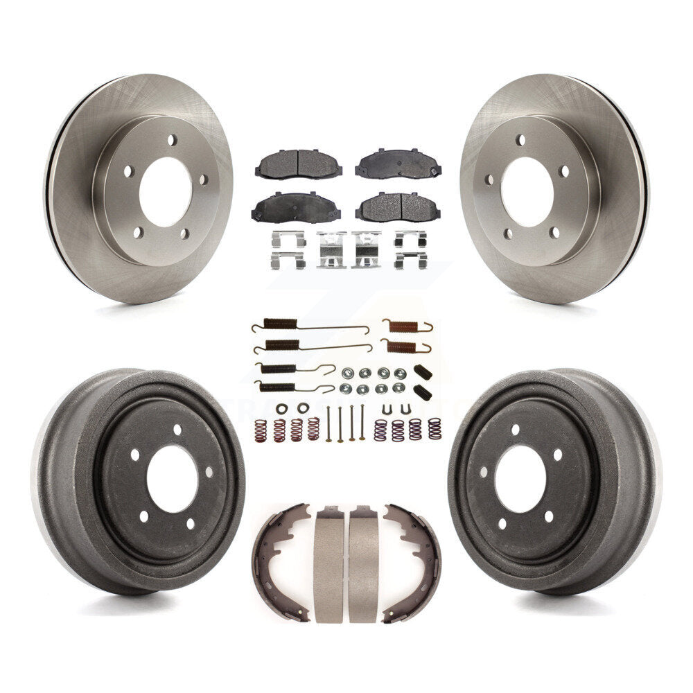 Rotors de frein à disque avant et arrière, Kit de tambour à plaquettes semi-métalliques (7 pièces) pour Ford F-150 4W