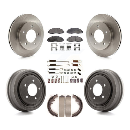 Rotors de frein à disque avant et arrière, Kit de tambour à plaquettes semi-métalliques (7 pièces) pour Ford F-150 4W