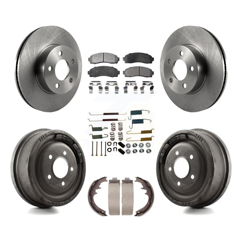 Rotors de frein avant et arrière, Kit de plaquettes et tambour semi-métalliques (7 pièces) pour Ford Ranger Mazd