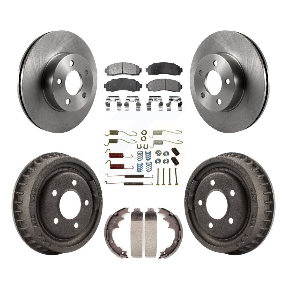 Rotors de frein avant et arrière, Kit de plaquettes et tambour semi-métalliques (7 pièces) pour Ford Ranger Mazd