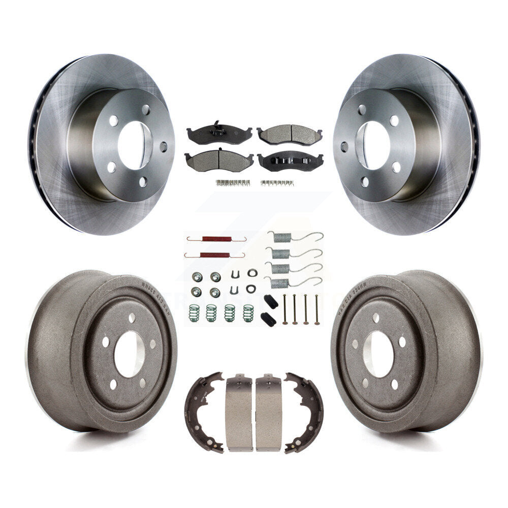 Rotor de frein à disque avant et arrière, Kit de plaquettes et de tambour semi-métalliques (7 pièces) pour Jeep Wrangle