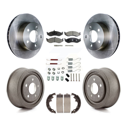 Rotor de frein à disque avant et arrière, Kit de plaquettes et de tambour semi-métalliques (7 pièces) pour Jeep Wrangle