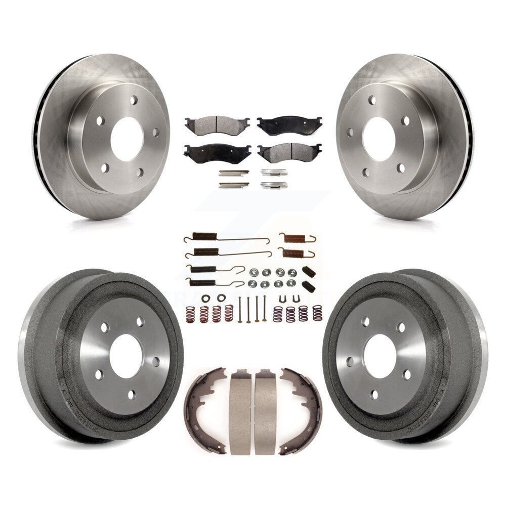 Kit de plaquettes et de tambour semi-métalliques pour Rotor de frein avant et arrière (7 pièces) pour Dodge Ram 1500 4W