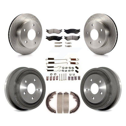 Kit de plaquettes et de tambour semi-métalliques pour Rotor de frein avant et arrière (7 pièces) pour Dodge Ram 1500 4W