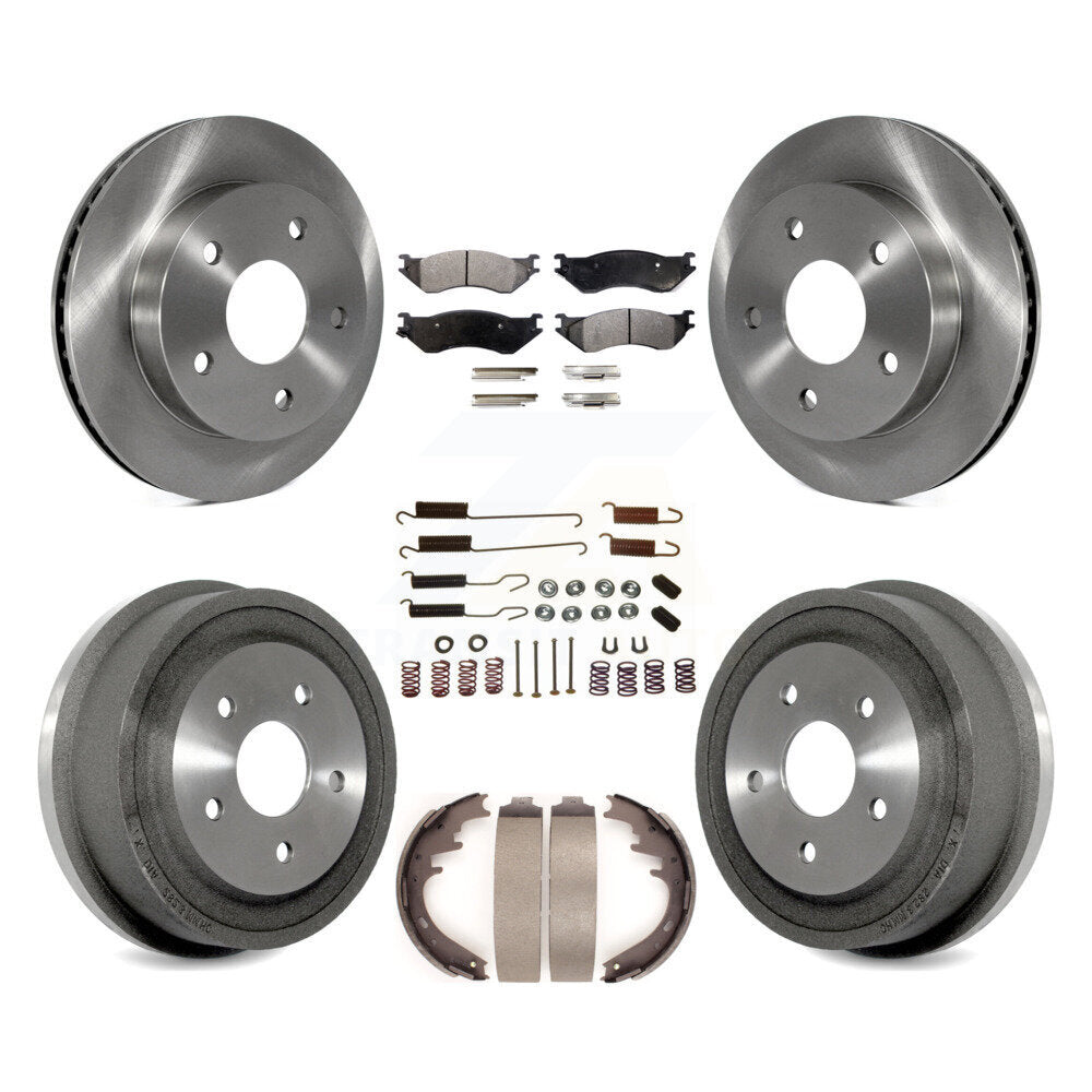 Kit de plaquettes et de tambour semi-métalliques pour Rotor de frein avant et arrière (7 pièces) pour Dodge Ram 1500 RW