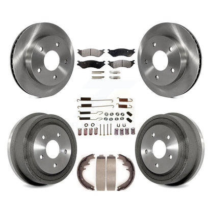 Kit de plaquettes et de tambour semi-métalliques pour Rotor de frein avant et arrière (7 pièces) pour Dodge Ram 1500 RW