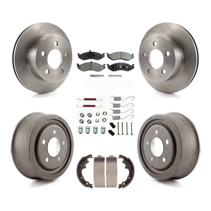 Rotor de frein à disque avant et arrière, Kit de plaquettes et de tambour semi-métalliques (7 pièces) pour Jeep Wrangle