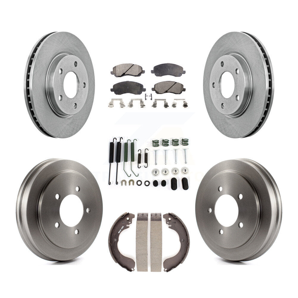 Rotor de frein à disque avant et arrière, Kit de plaquettes et de tambour semi-métalliques (7 pièces) pour Dodge Calibe