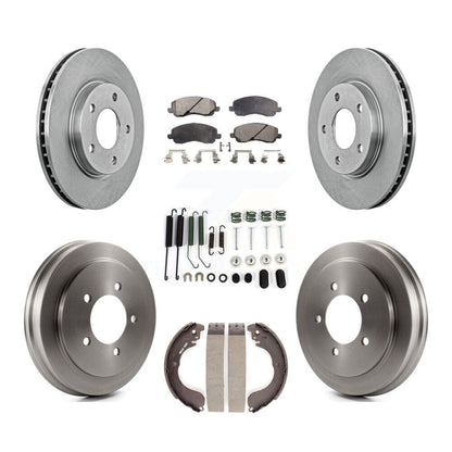 Rotor de frein à disque avant et arrière, Kit de plaquettes et de tambour semi-métalliques (7 pièces) pour Dodge Calibe