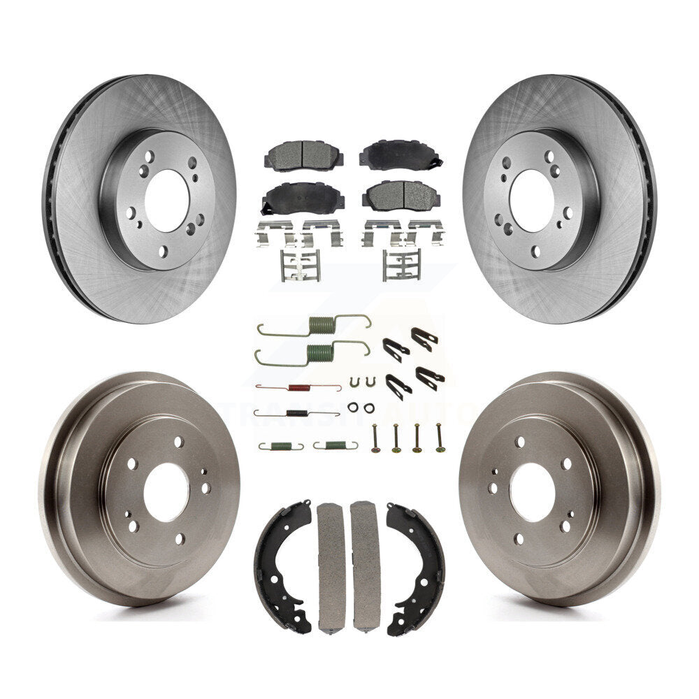 Kit de tambour à plaquettes semi-métalliques pour rotor de frein avant et arrière (7 pièces) pour Honda CR-1997-2001