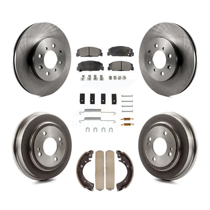 Rotor de frein à disque avant et arrière, Kit de plaquettes et de tambour semi-métalliques (7 pièces) pour Honda Civi