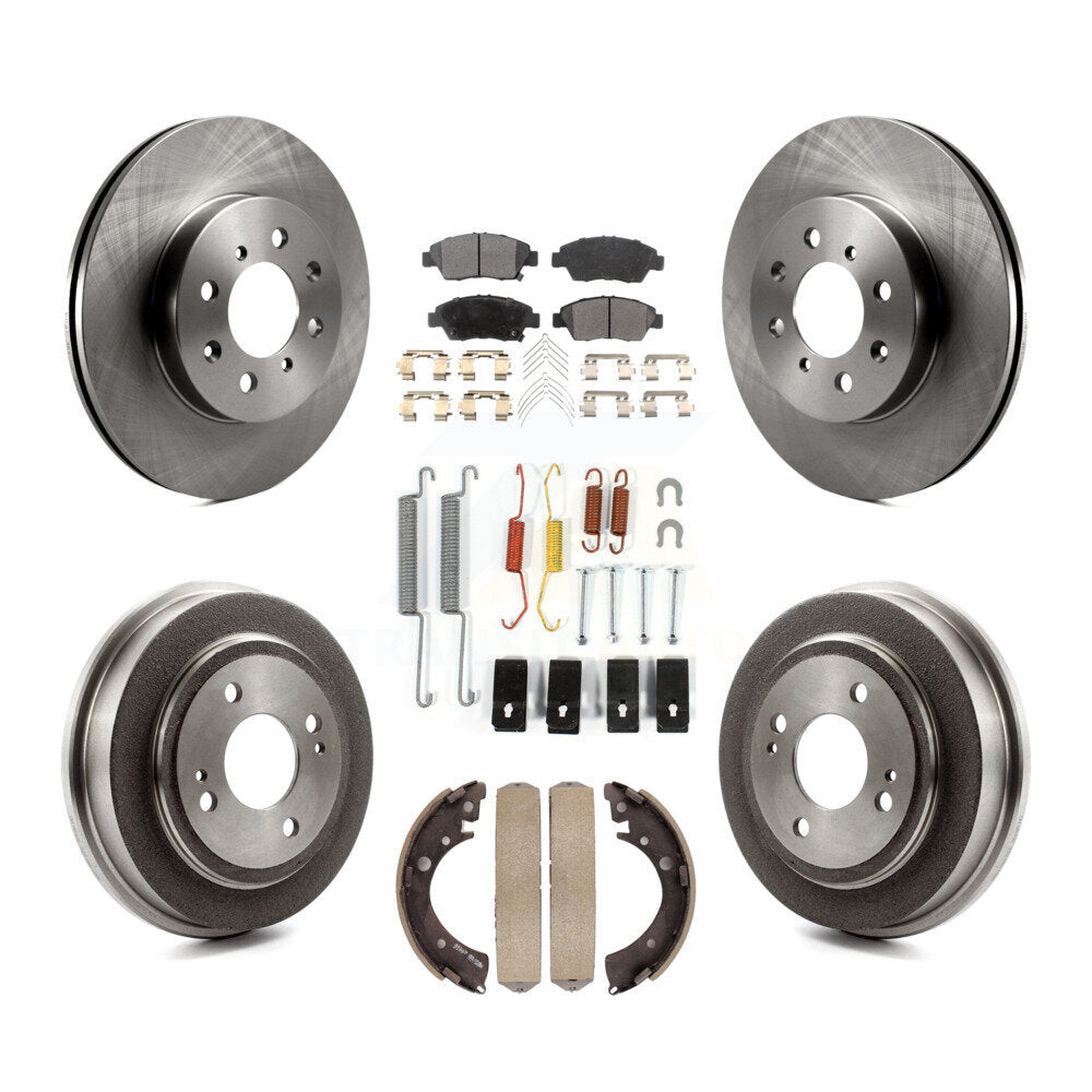 Kit de tambours à plaquettes semi-métalliques pour rotors de frein avant et arrière (7 pièces) pour Honda Fi 2007-2008
