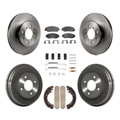 Rotor de frein à disque avant et arrière, Kit de plaquettes et de tambour semi-métalliques (7 pièces) pour Honda Civi