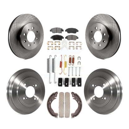 Rotors de frein à disque avant et arrière, plaquettes semi-métalliques et Kit de tambour (7 pièces) pour Honda Fi