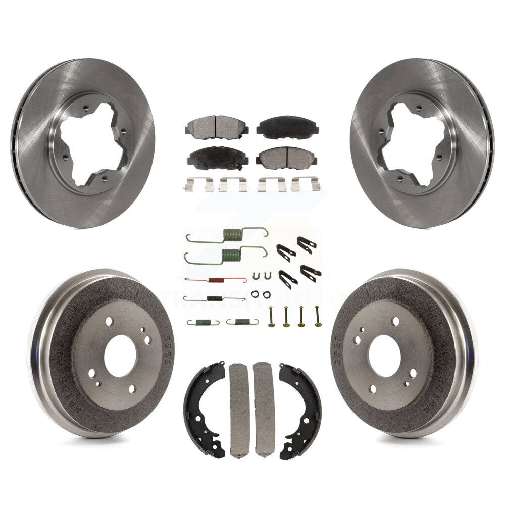 Rotors de frein à disque avant et arrière, Kit de plaquettes et de tambour semi-métalliques (7 pièces) pour Honda Accor