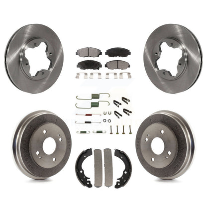 Rotors de frein à disque avant et arrière, Kit de plaquettes et de tambour semi-métalliques (7 pièces) pour Honda Accor