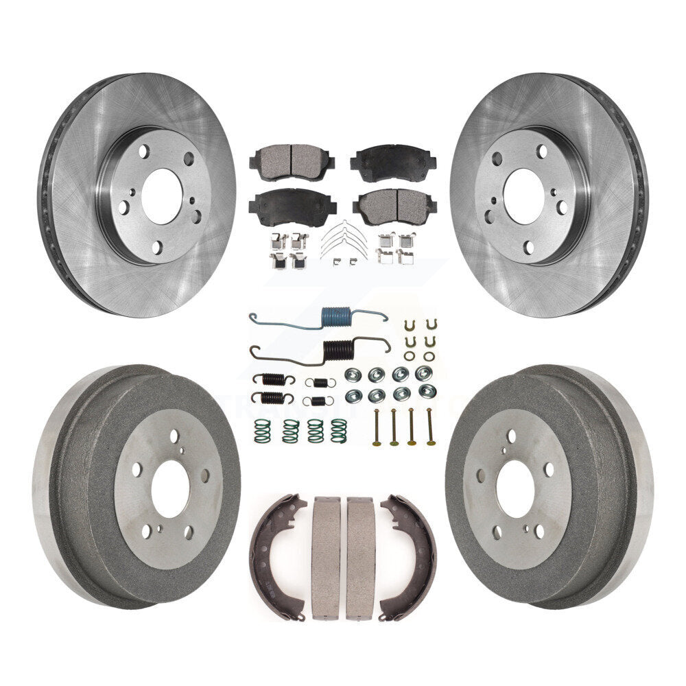 Rotors de frein à disque avant et arrière, Kit de tampons et de tambour semi-métalliques (7 pièces) pour Toyota Camr