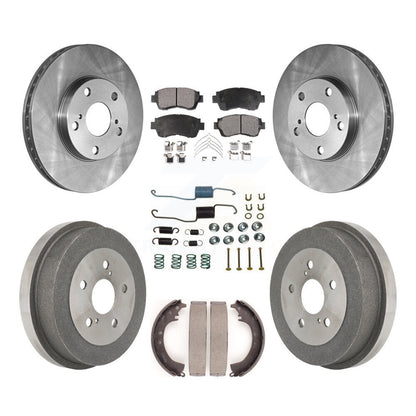 Rotors de frein à disque avant et arrière, Kit de tampons et de tambour semi-métalliques (7 pièces) pour Toyota Camr