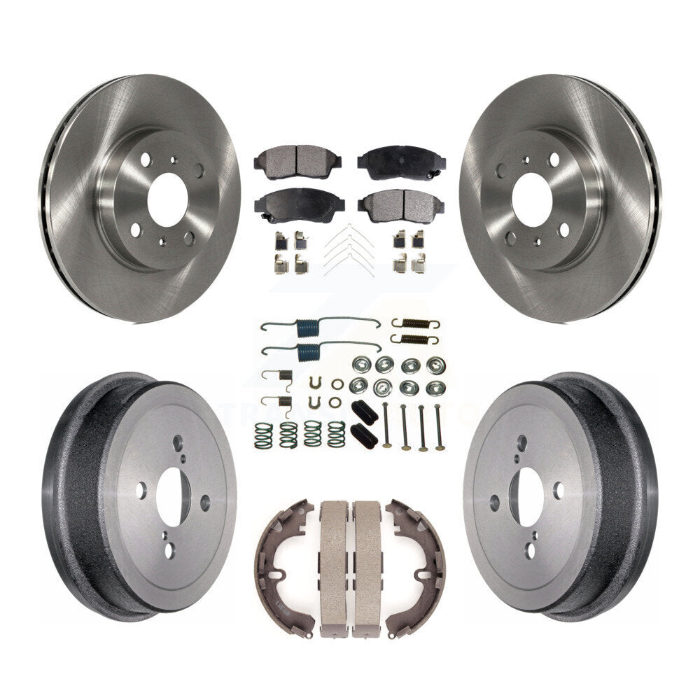 Kit de plaquettes et de tambour semi-métalliques de Rotor de frein avant et arrière (7 pièces) pour Toyota Corolla Ge