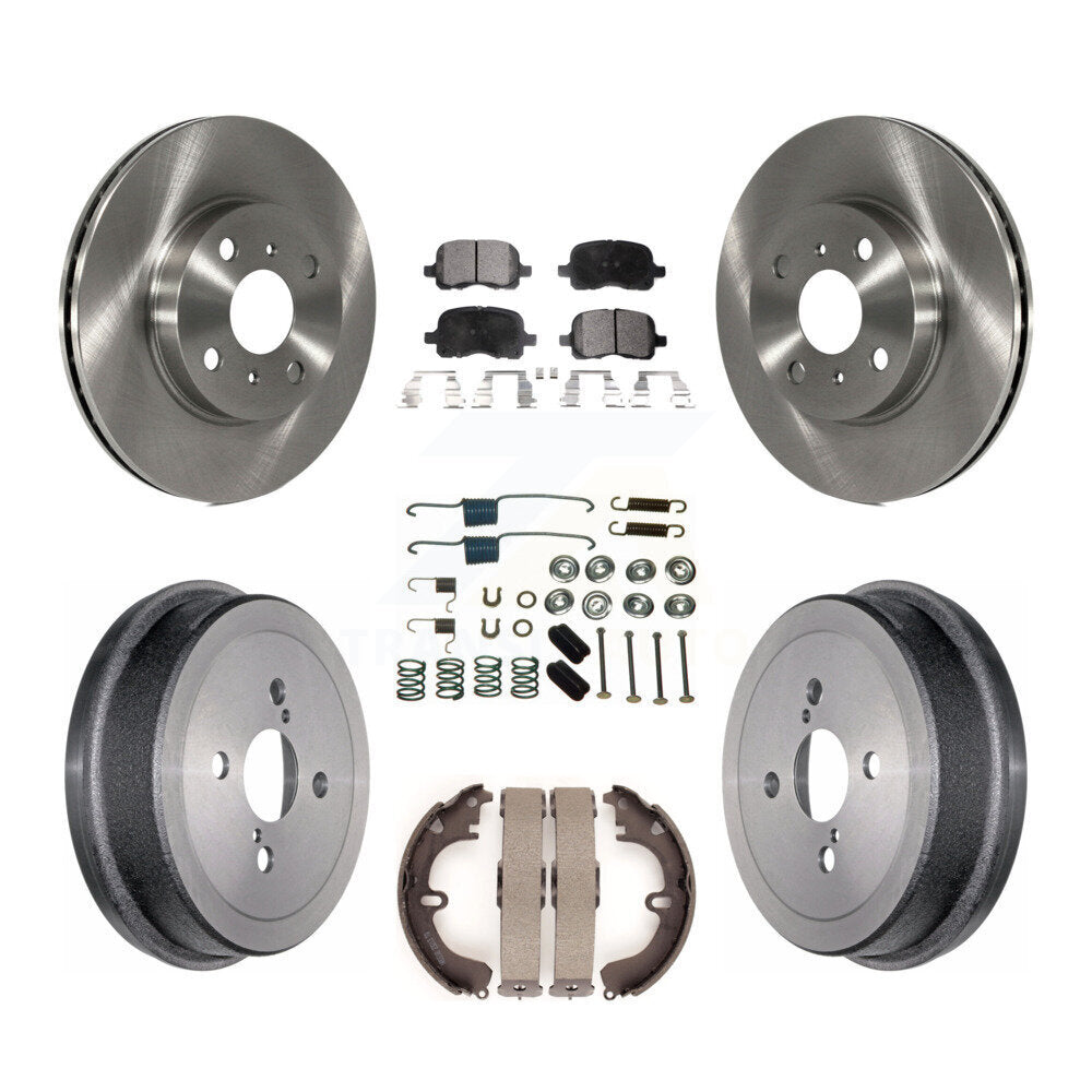 Rotors de frein à disque avant et arrière, Kit de tambour à plaquettes semi-métalliques (7 pièces) pour Toyota Coroll