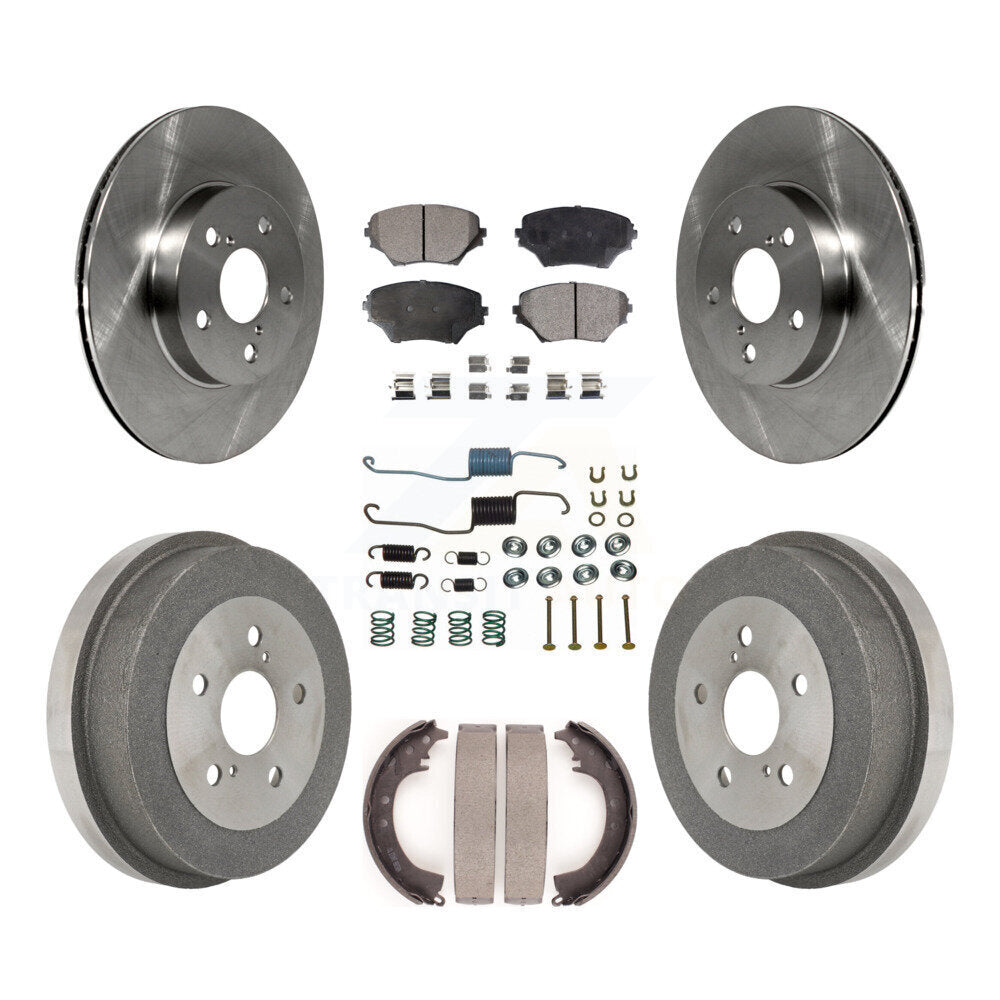 Rotor de frein à disque avant et arrière, Kit de plaquettes et de tambour semi-métalliques (7 pièces) pour Toyota RAV