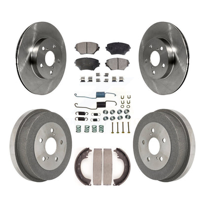 Rotor de frein à disque avant et arrière, Kit de plaquettes et de tambour semi-métalliques (7 pièces) pour Toyota RAV